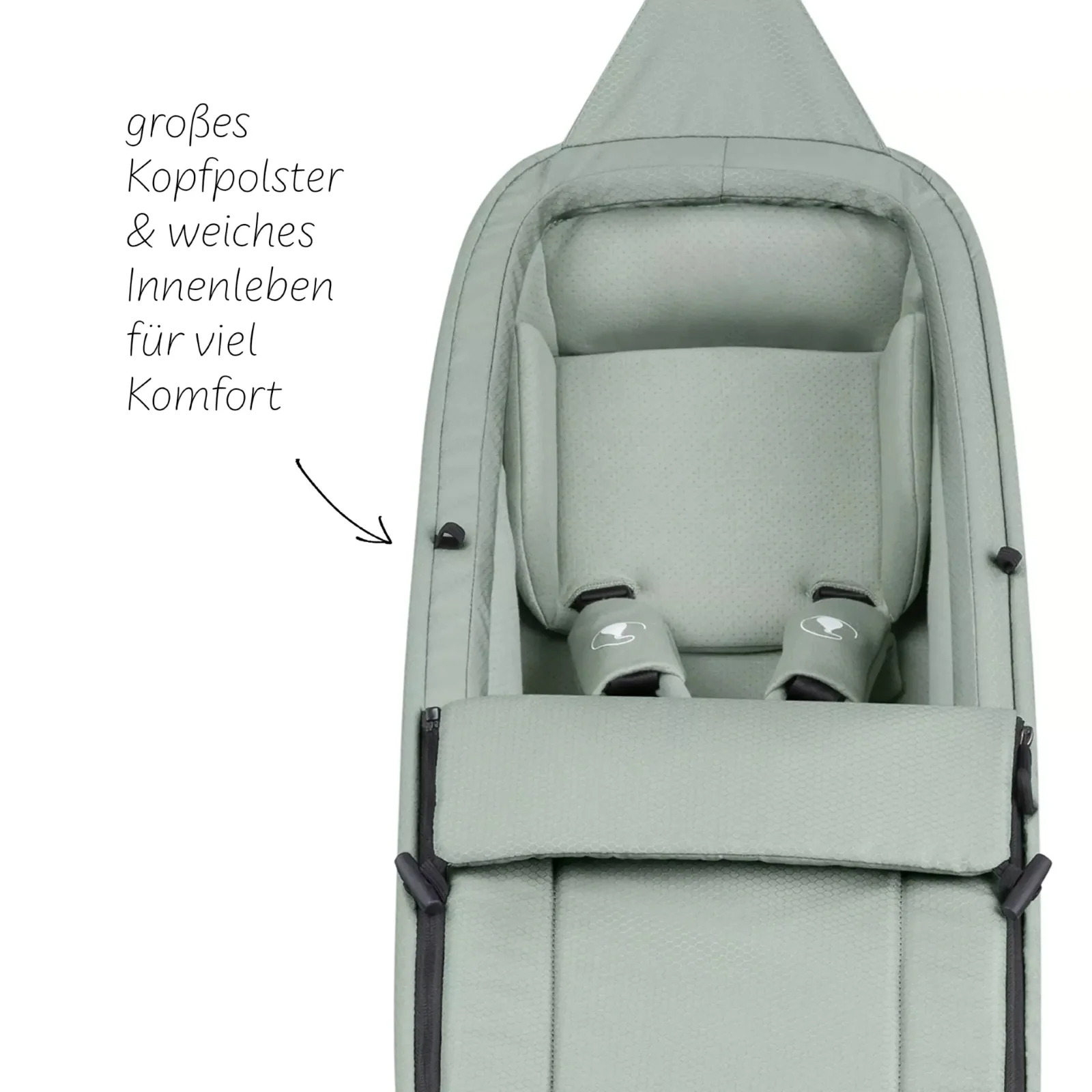ABC Design Neugeboreneneinsatz Olive für Tour Kinderfahrradanhänger - Image 3