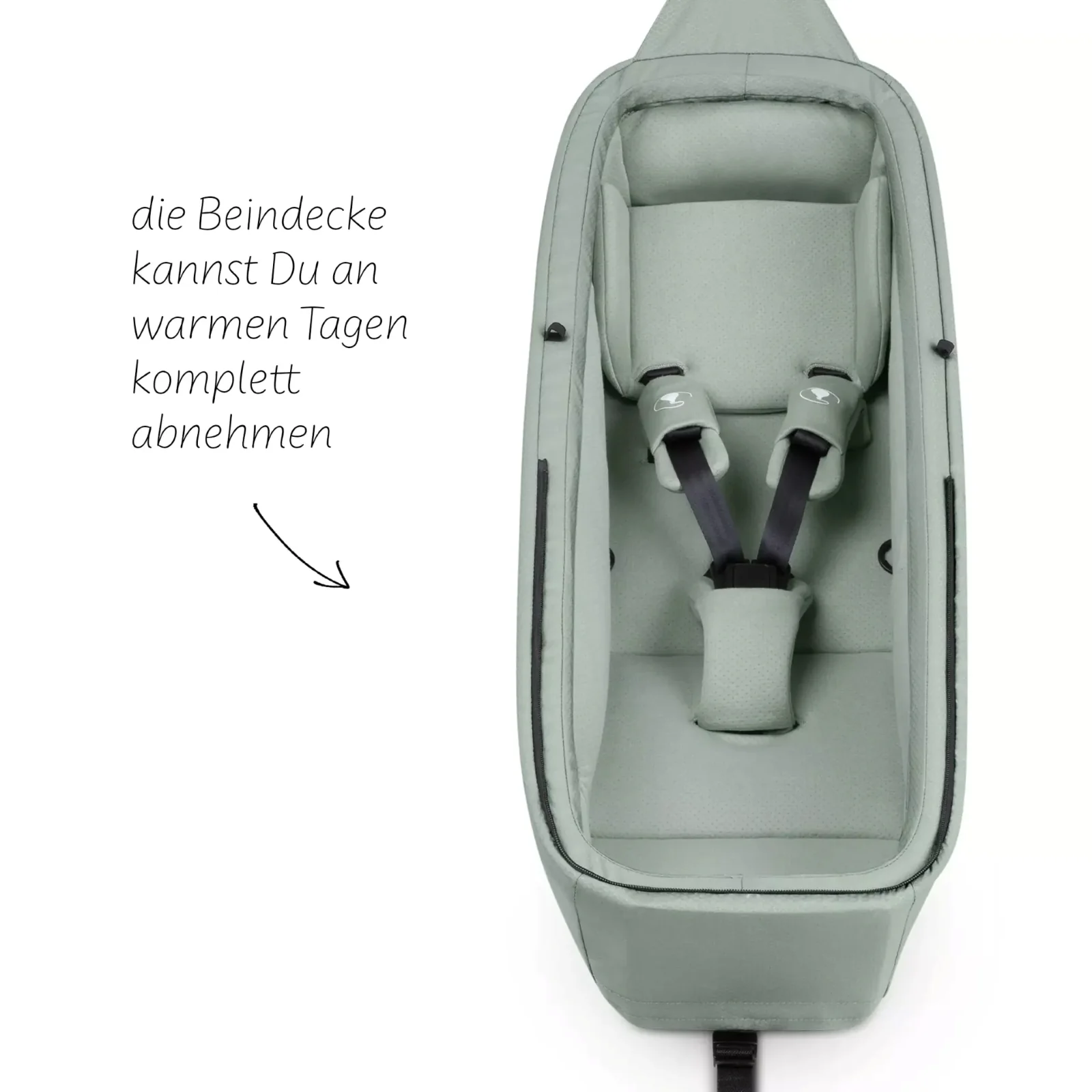 ABC Design Neugeboreneneinsatz Olive für Tour Kinderfahrradanhänger - Image 4